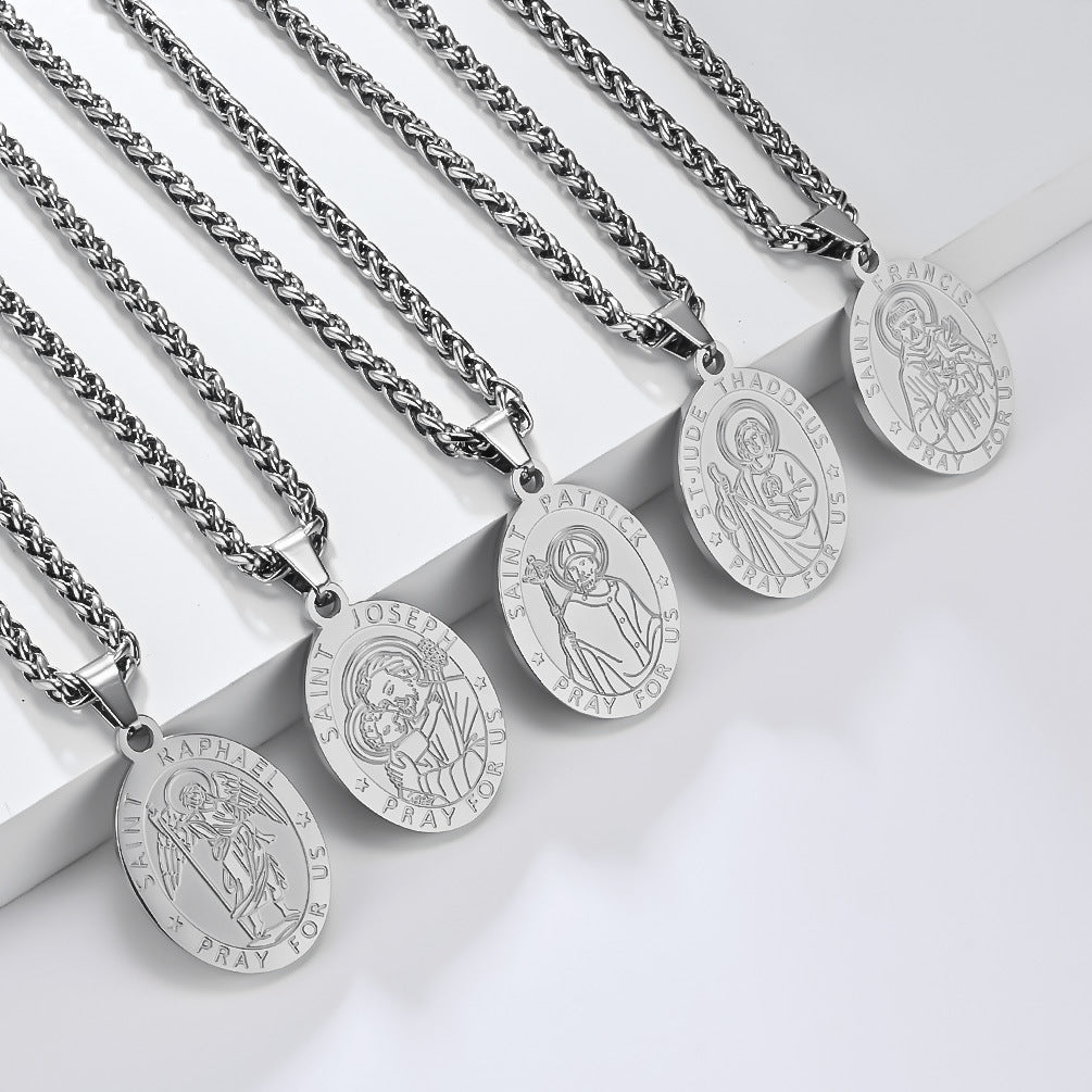 Women's & Men's God's Holy Guardian Titanium Steel Design Pendant