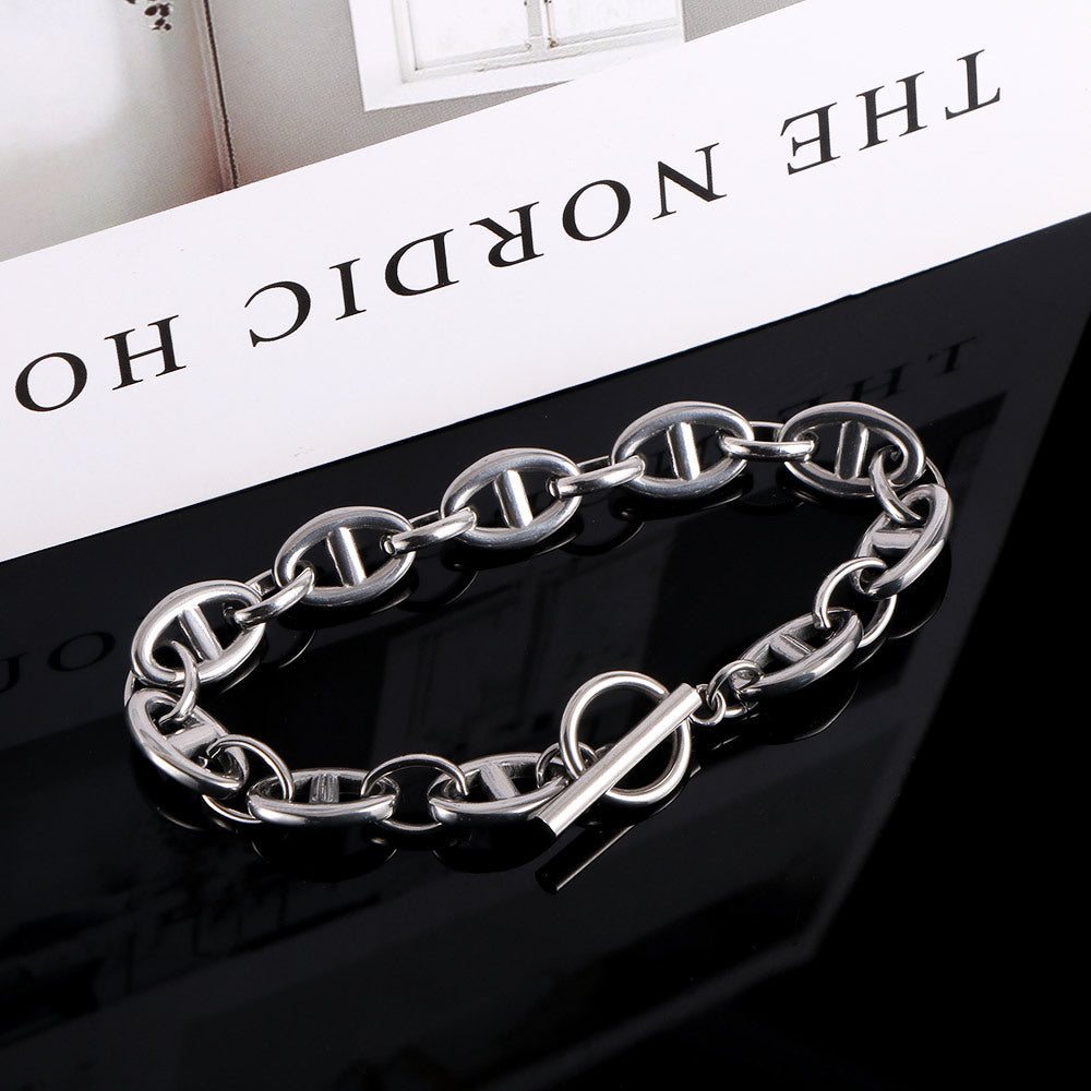 Stainless Steel Pig Nose Female Hollow Bracelets