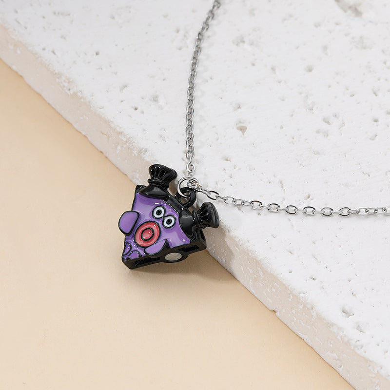 Pizza Magnetic Big Ugly Cute Good-looking Necklace