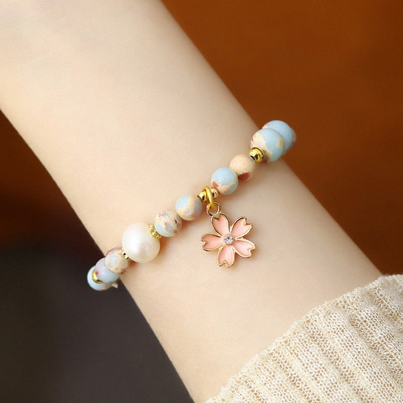 Double Layer Twin Cherry Blossom Female Bracelets