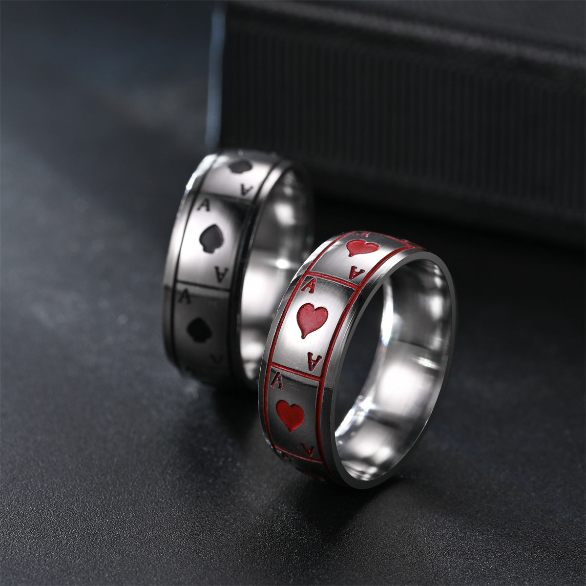 Black Peach Red Corrosion Oil Couple Rings