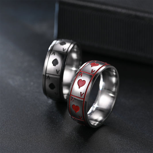 Black Peach Red Corrosion Oil Couple Rings