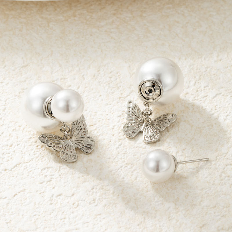 Pearl Butterfly Special Interest Light Luxury Earrings