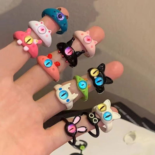 Little Monster Dopamine Couple Girlfriends Gift Rings