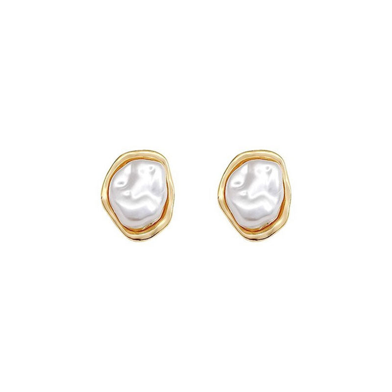 Irregular Baroque Pearl Ear French Style Retro Elegant Light Rings