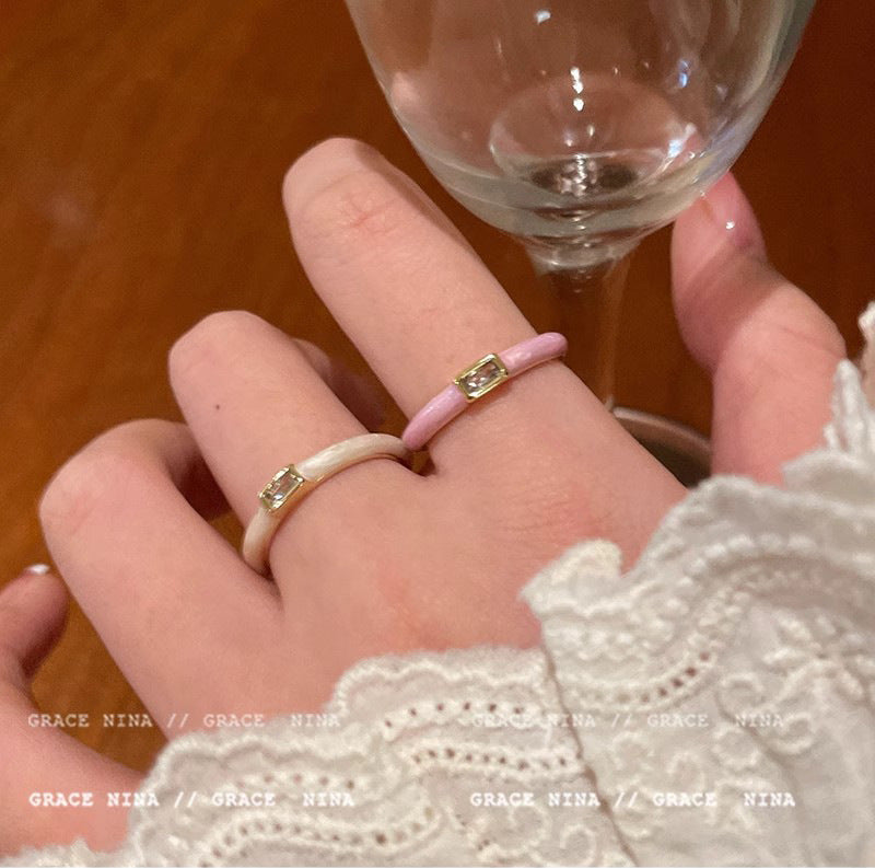 Zirconium Female Design Open Adjustable Index Finger Temperament Rings