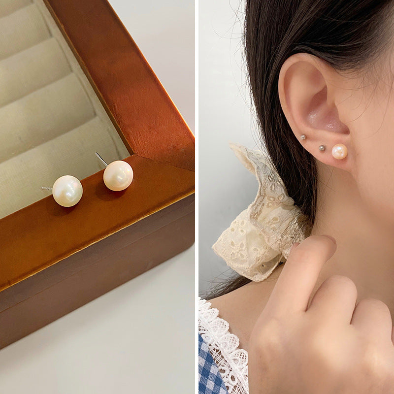 Women's Natural Freshwater Small Pearl For Mini Simple Style Korean Earrings