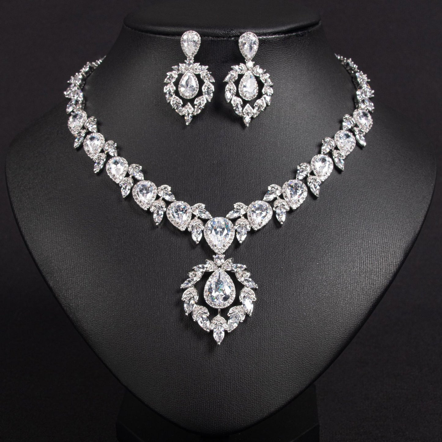 Bridal Formal Dress Zircon Water Drops Earrings