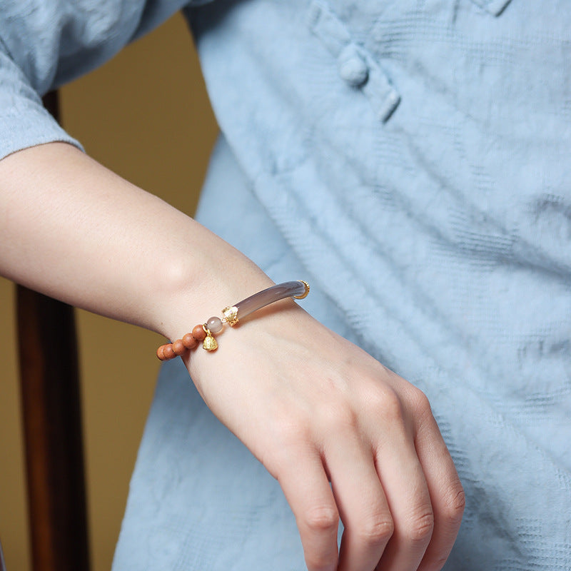 Mountain Half-life Smokey Violet Sandalwood Agate Pedunculata Bracelets