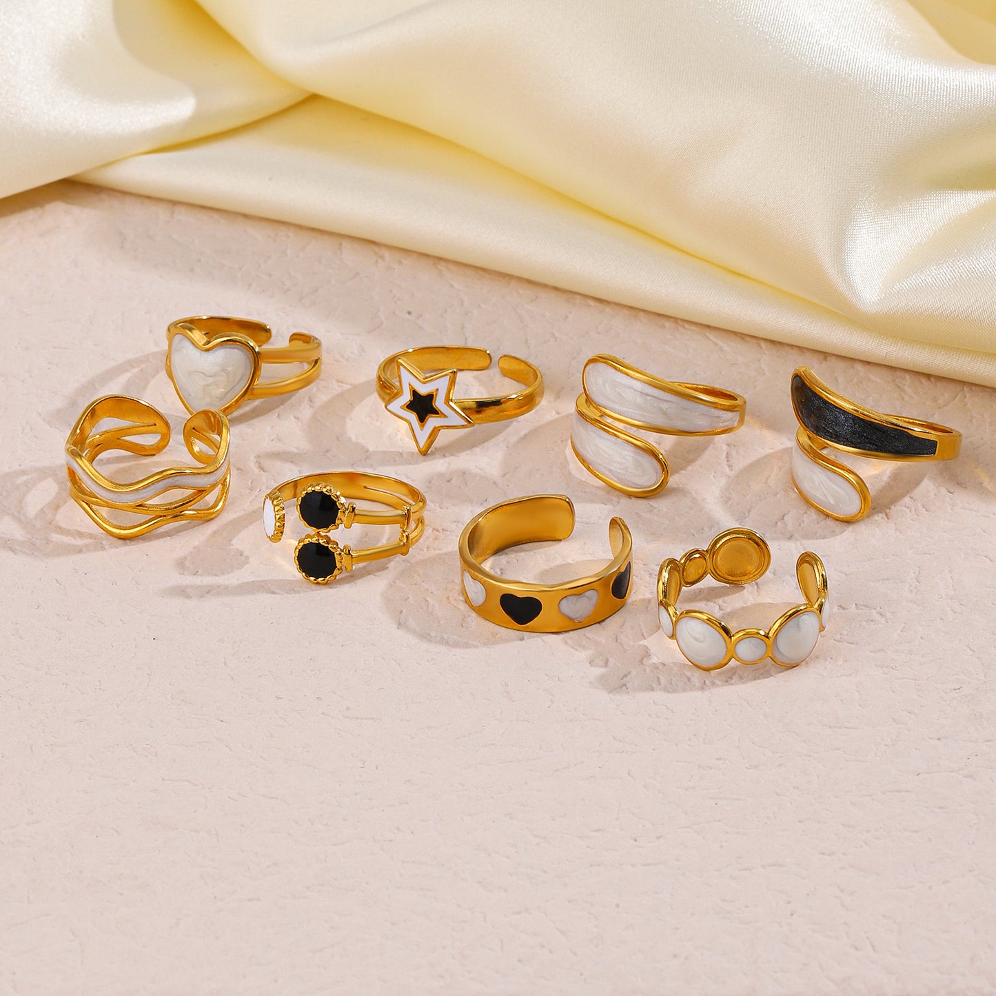 Women's Fashion White Dribble Sst Style Simple Rings