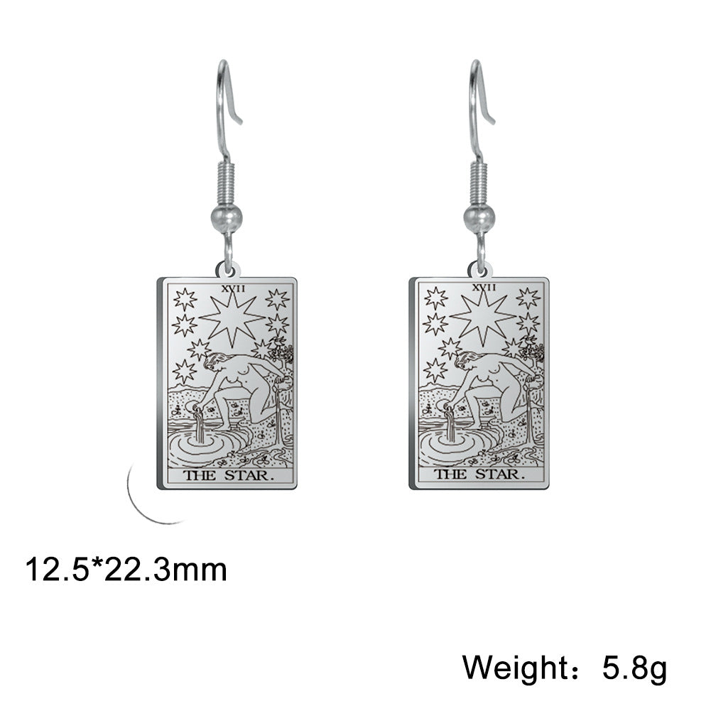 Classic Retro Tarot Series Personality Fashion Earrings