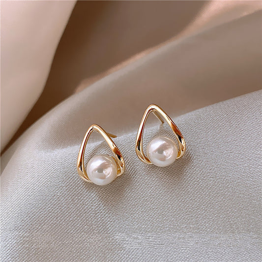 Women's Pearl Niche Design Frosty Style Trendy Earrings