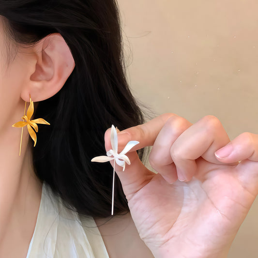 Women's Chinese Orchid Exquisite Light Luxury Unique Design Flower Niche Temperament Earrings