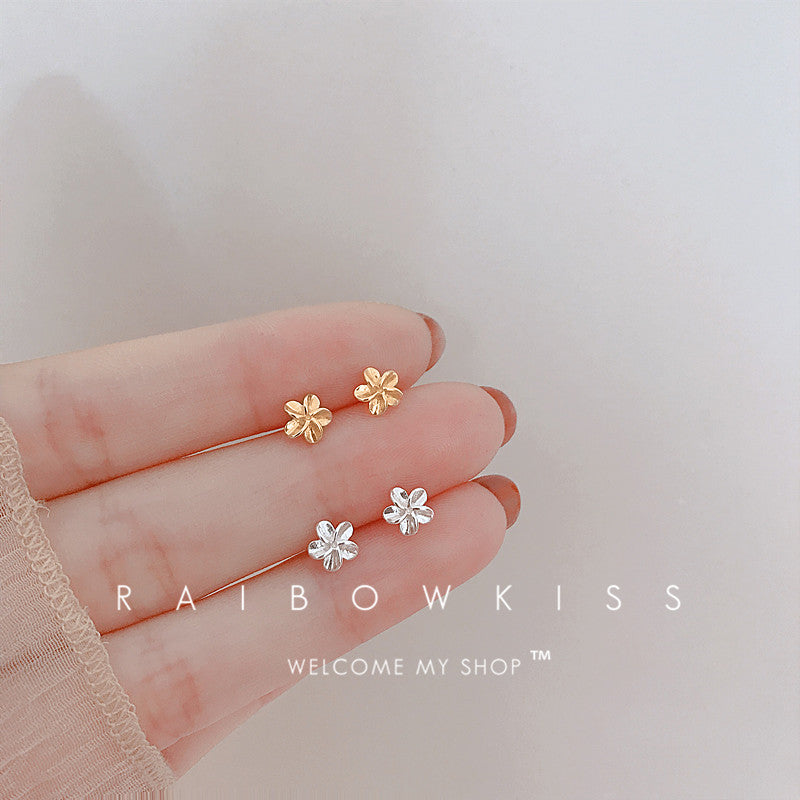 Flower Trendy Minimalist Design Small Short Earrings