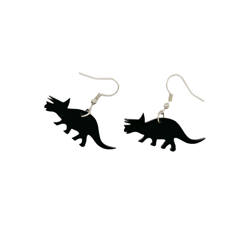 Cute Cartoon Colorful Tyrannosaurus Rex Small Earrings