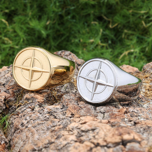 Compass Navigation Boat Anchor Shape Neutral Rings