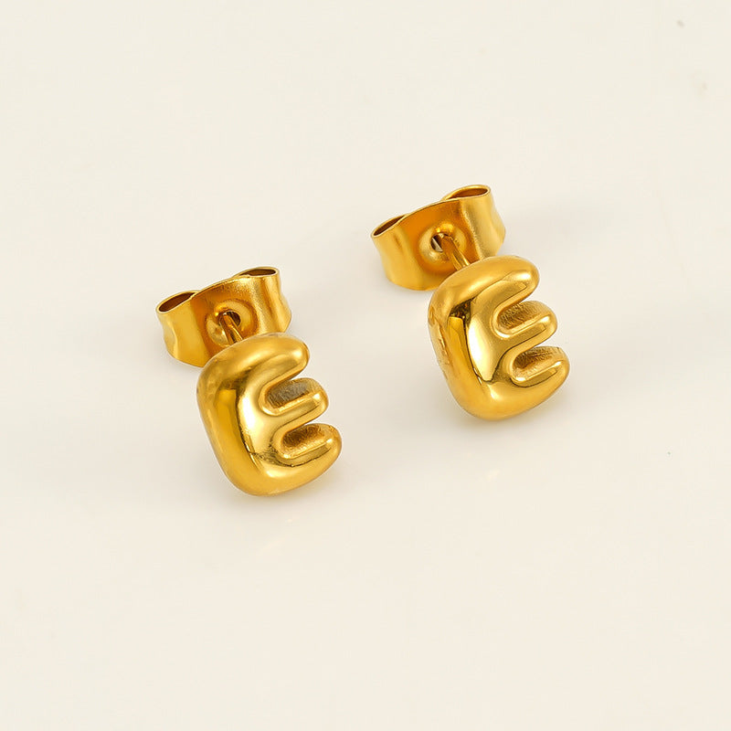 Women's Elegant Titanium Steel Stainless Gold-plated Mini Earrings