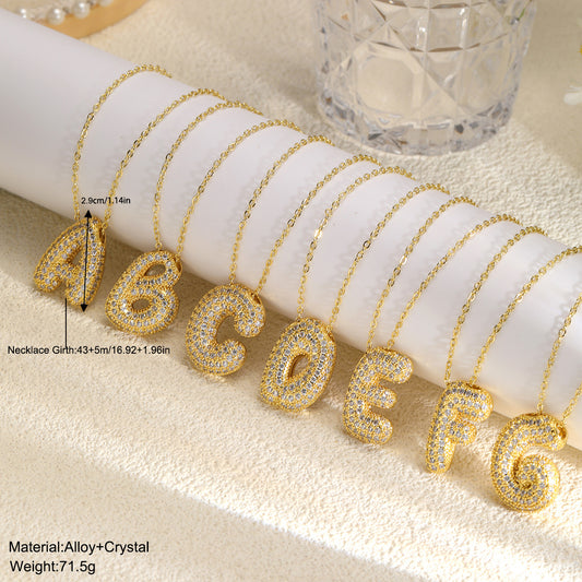 New Fashion Zircon Letter Ornament Single Necklaces