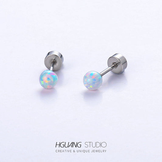 Steel Gold-plated Micro Inlaid Zirconium Ear Bone Earrings