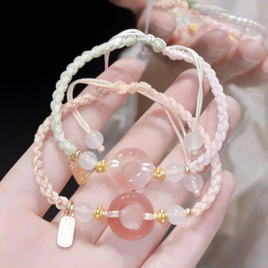 Blossom Color Matching Couple Safety Joy Carrying Strap Handmade Good-looking Bracelet