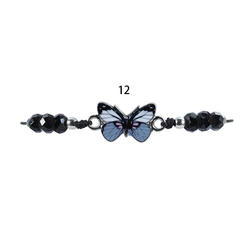 Crystal String Beads Butterfly Summer Woven Bracelets