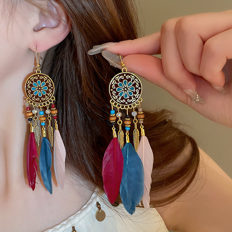 Tassel Niche Ethnic Style Ear Hook Temperament Earrings