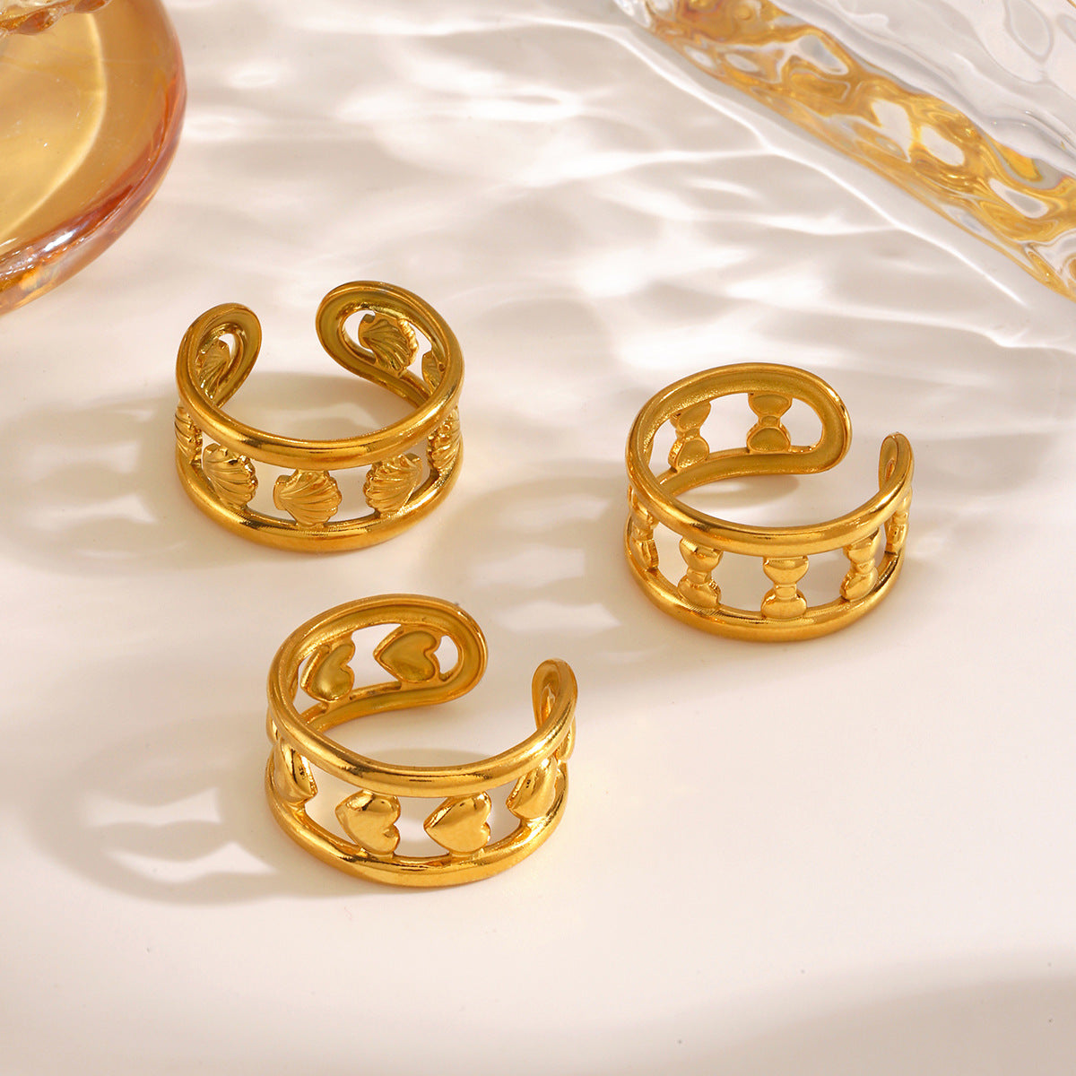 Popular Stainless Steel Bow Love Heart-shaped Rings