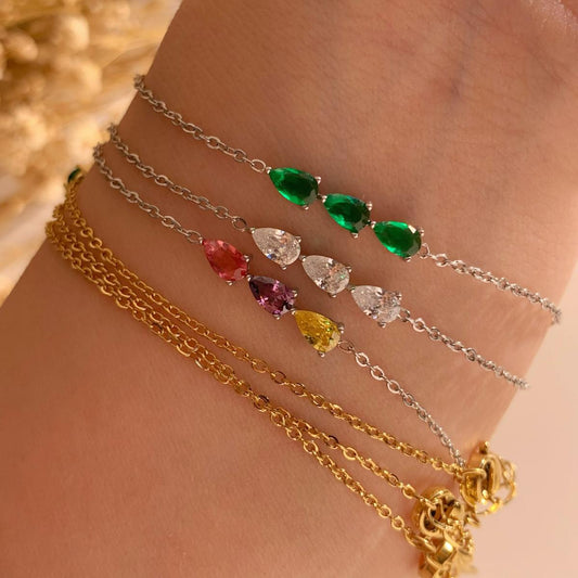 Steel Zircon Design High-grade Exquisite Sweet Bracelets