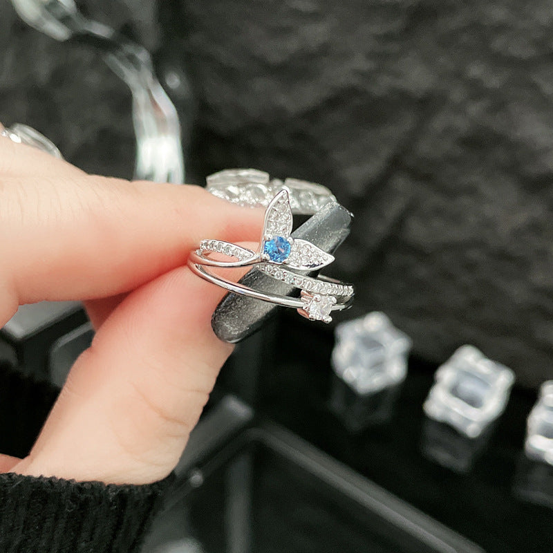 Three-dimensional Shaped Butterfly Opening Female Cold Rings