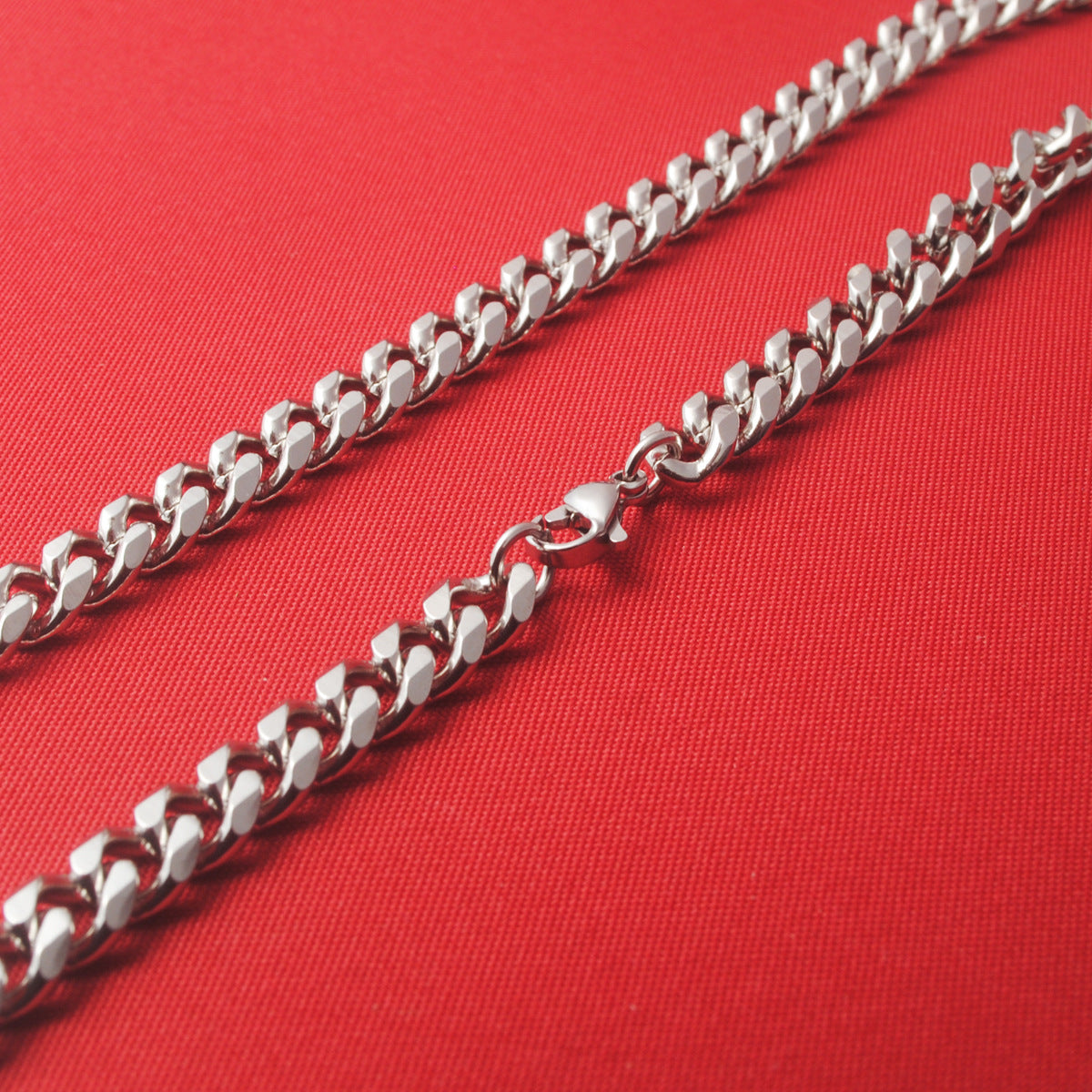 Women's & Men's Titanium Steel Ornament Cuban Link Chain Stainless Grinding Polishing Necklaces