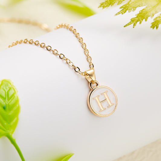 English Letter Dripping Oil Round Family Necklaces