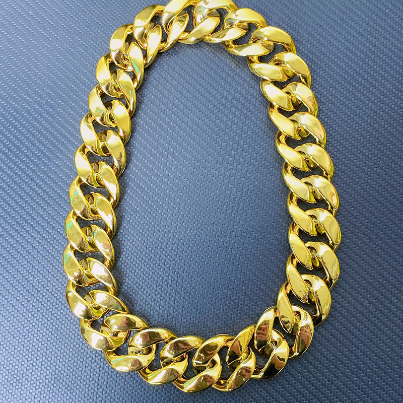 Hip Hop Exaggerated Chain Plastic Simulation Gold Necklaces