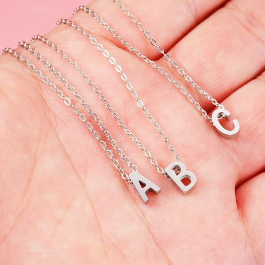 Mirror Stainless Steel English Letter Perforated Pendants