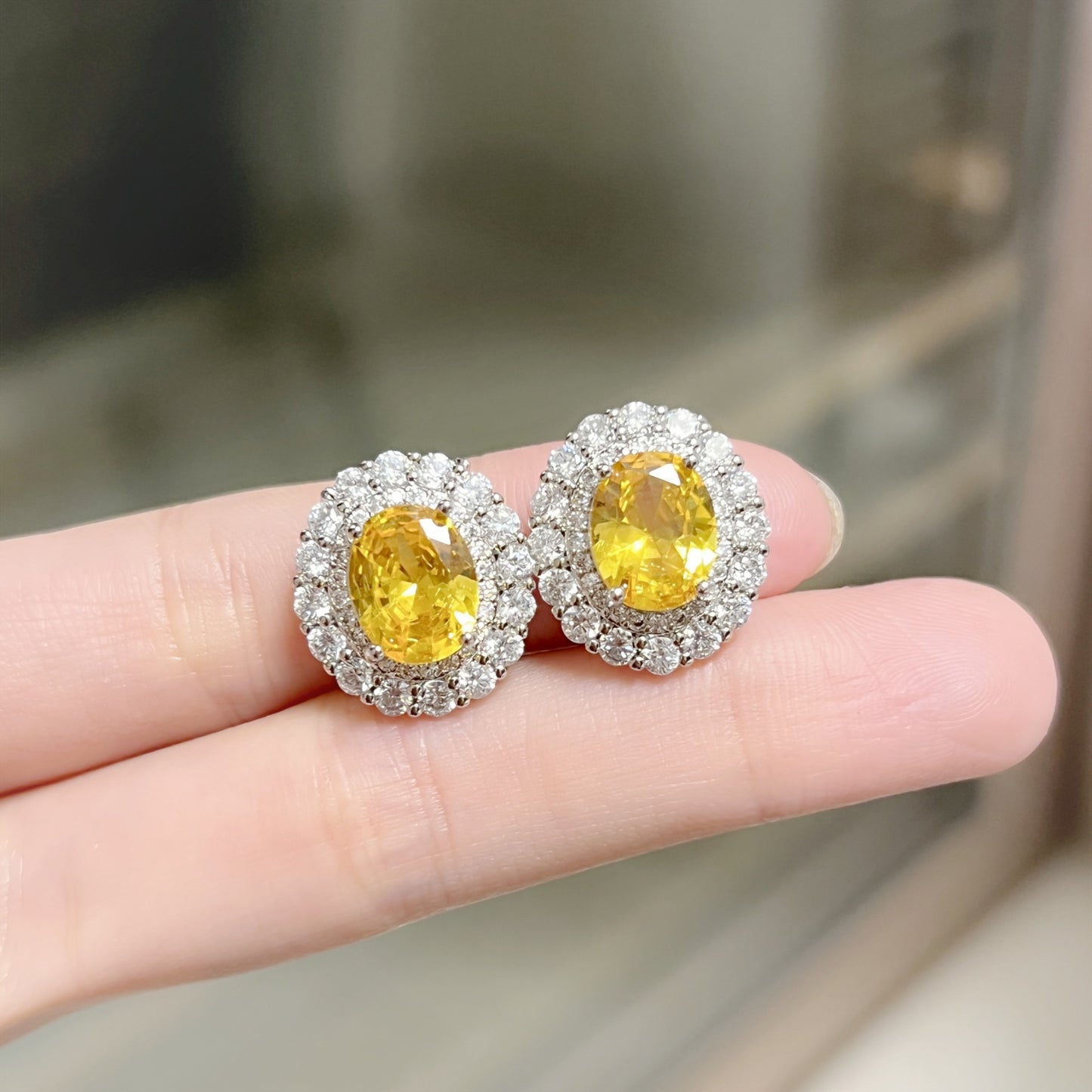 Sunflower Wool Diamond Zircon Red Yellow Purple Pink Champagne Rhinestone Jewelry Set