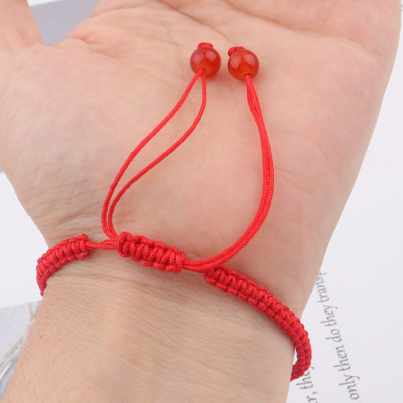 Women's & Men's Dragon Life Lucky Beads Zodiac Agate Red Rope Bracelets