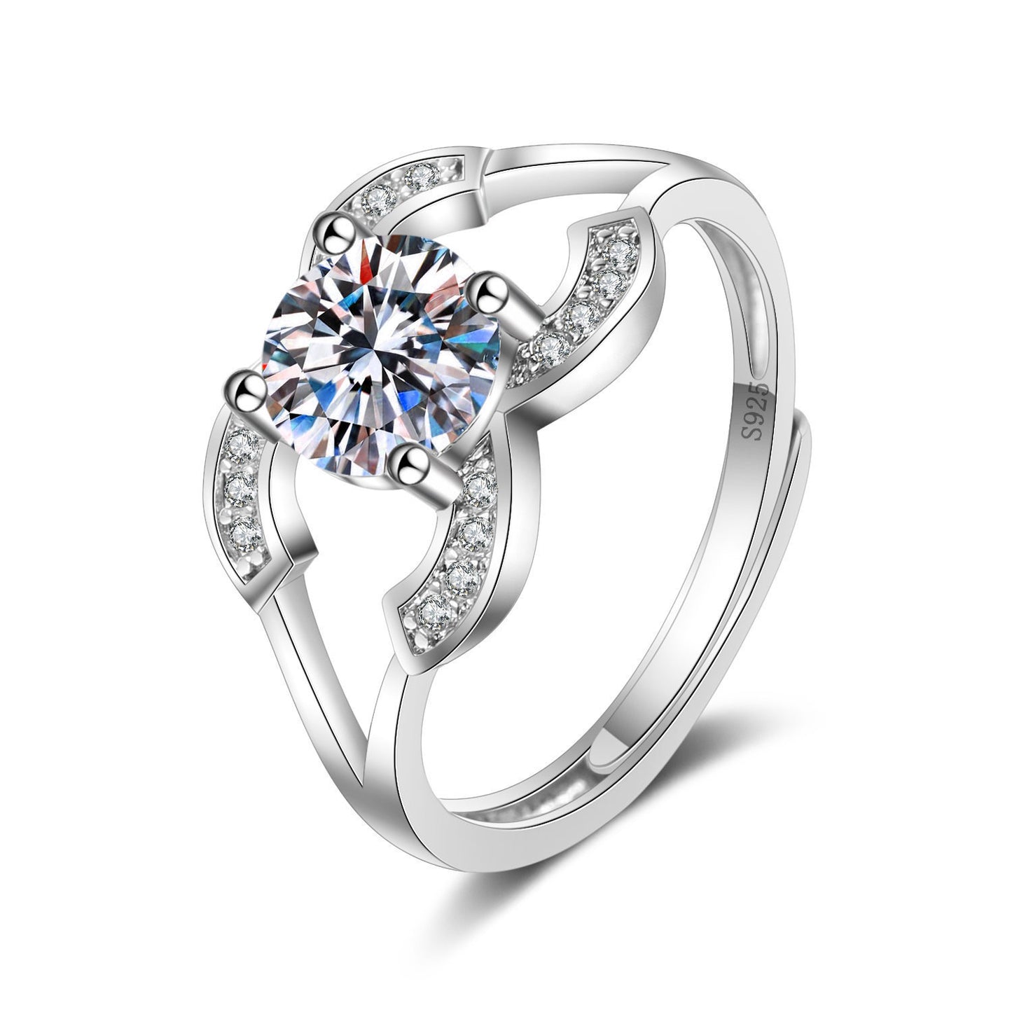 Women's Moissanite Classic Karat Live Female Broadcast Rings