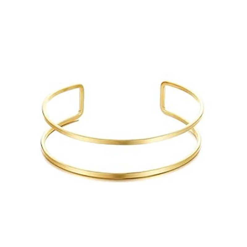 Women's Open Armband Gold Sier Personality Flattening Bracelet