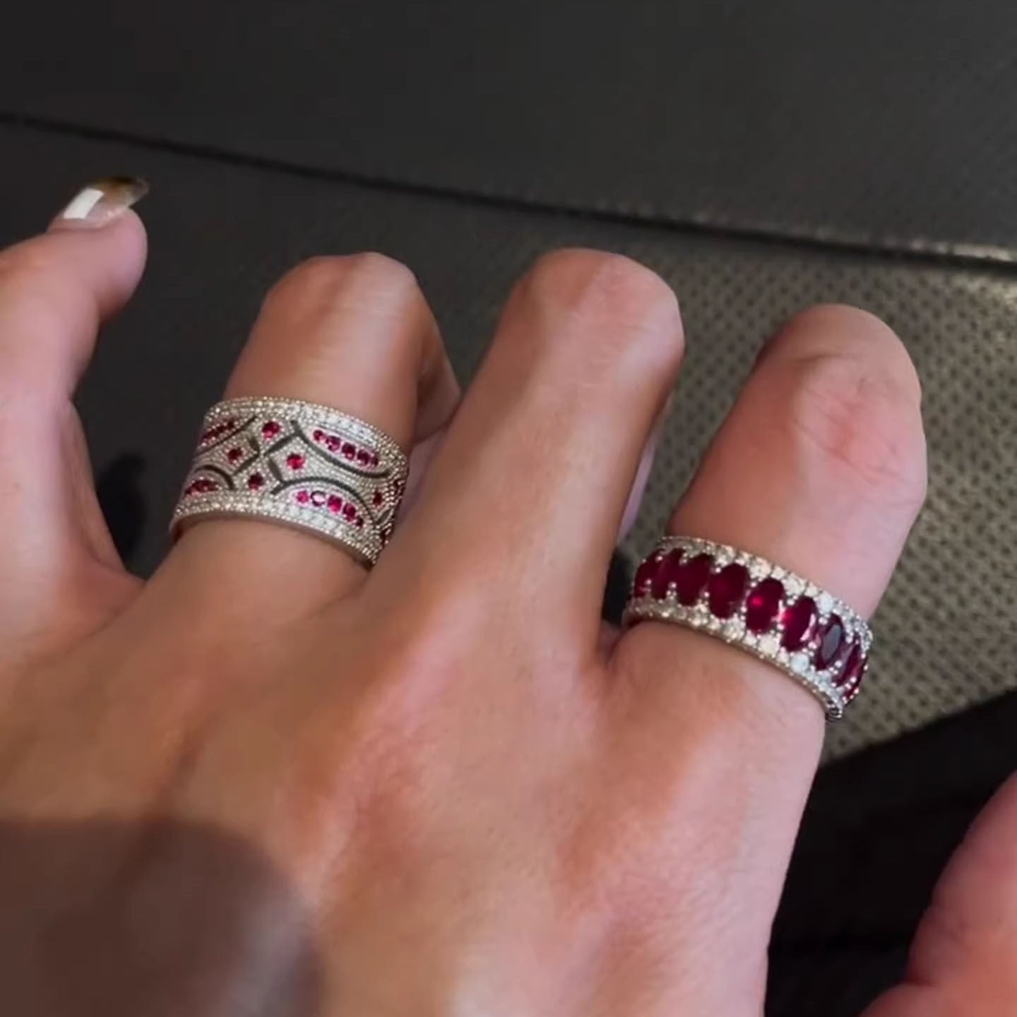 Blue Stone Middle Ancient Index Finger Rings