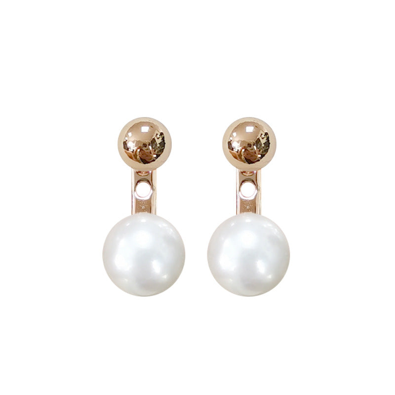 Women's Golden Bean Sier Pearl Light Luxury Minority Earrings