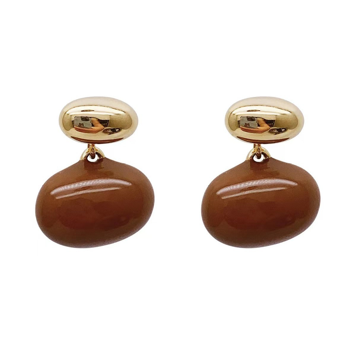 Women's Caramel Drip Glazed Ball Light Luxury Earrings