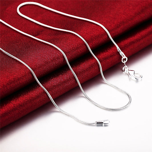 Sier Plated Snake Bone Ornament Chain Necklaces