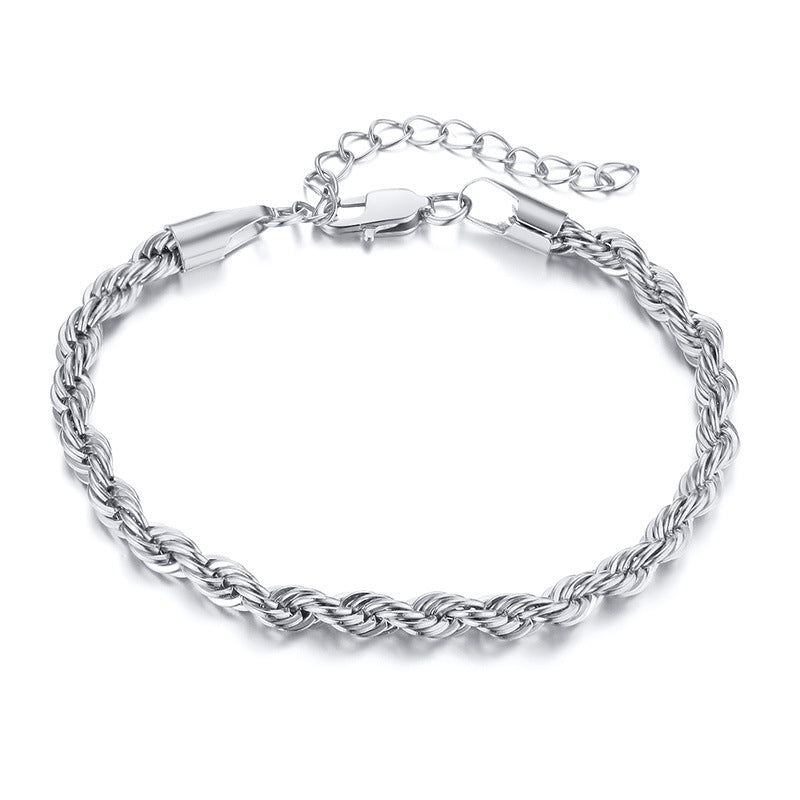 Women's & Men's Ornament Fashion Twist Titanium Steel Hemp Bracelets