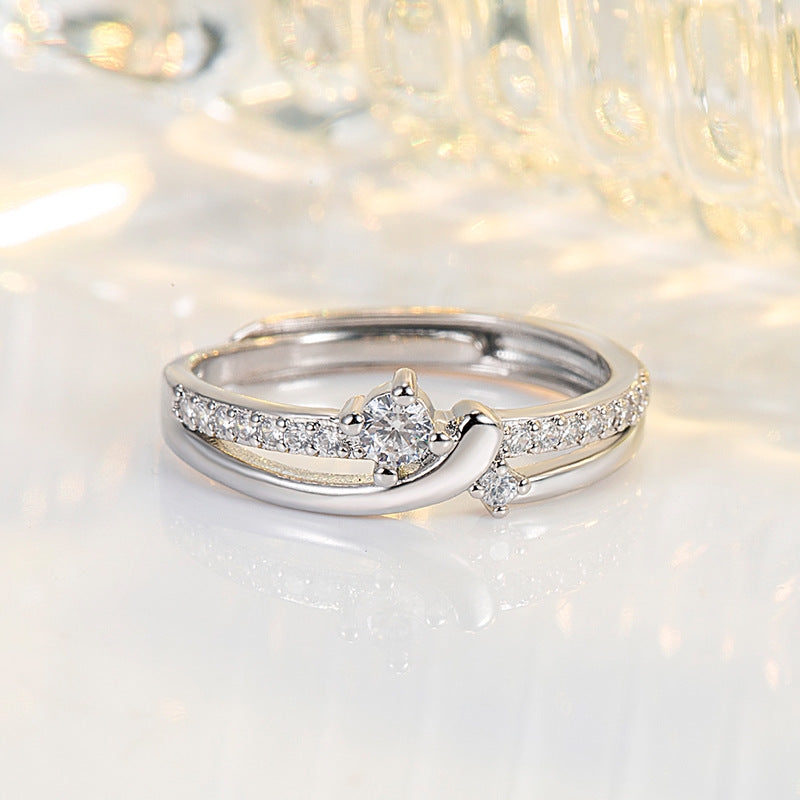 Women's & Men's Finger Female Couples Openings Personality Simple Rings