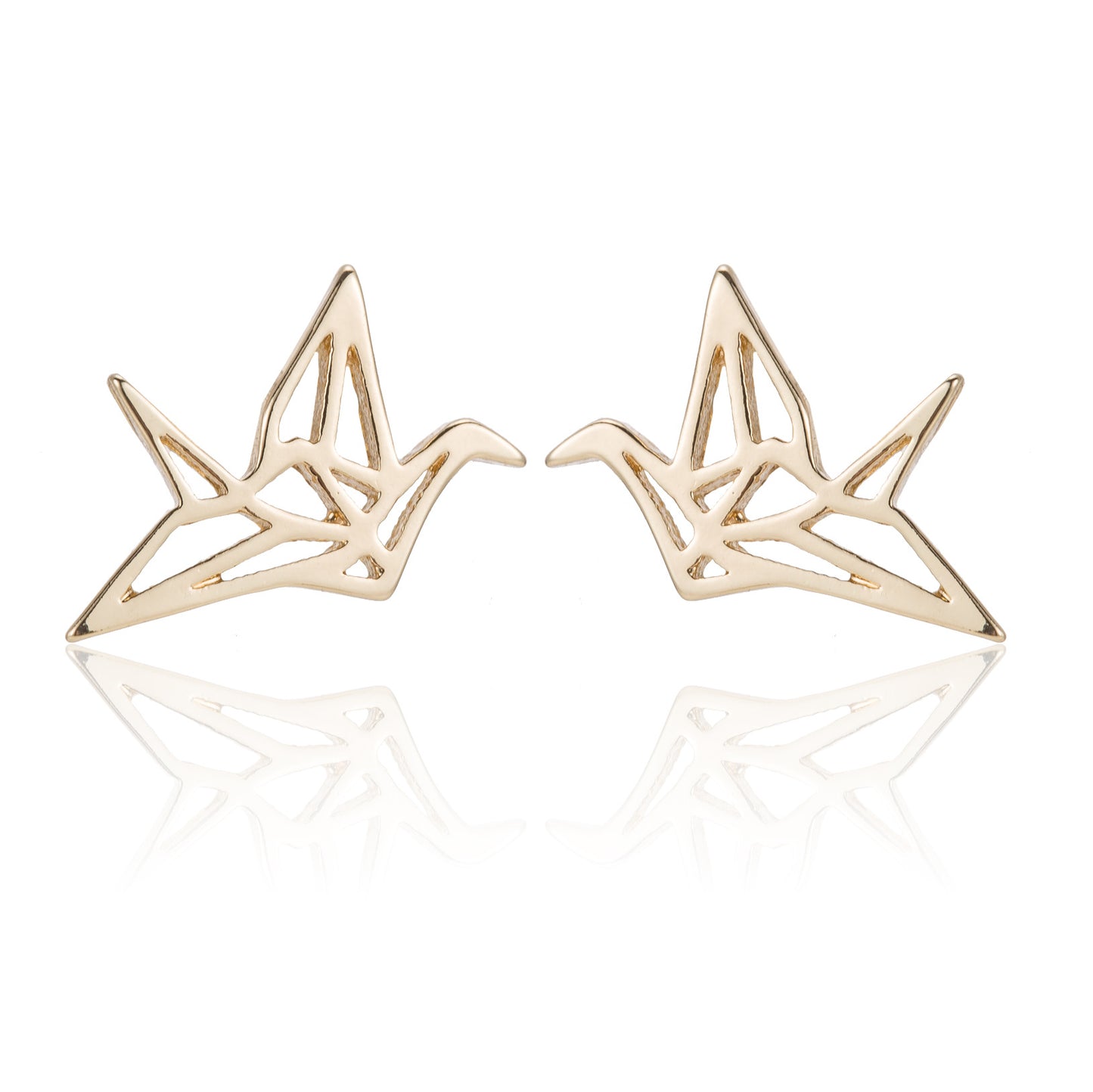 Hollow Bird National Style Small Exquisite Stainless Steel Animal Ear Stud Earrings