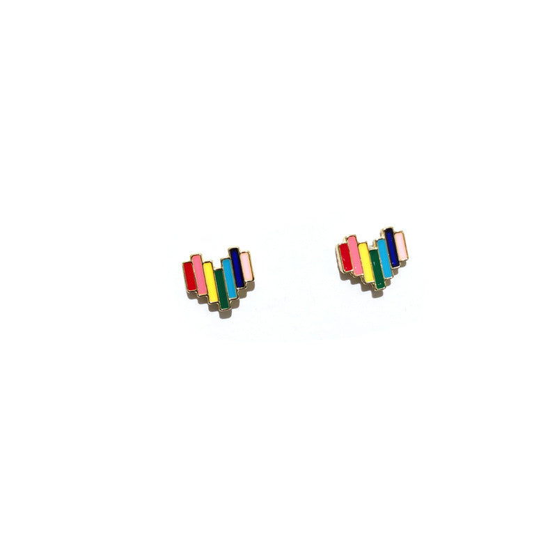 Women's Sterling Sier Hamburger Fries Cute Colored Earrings