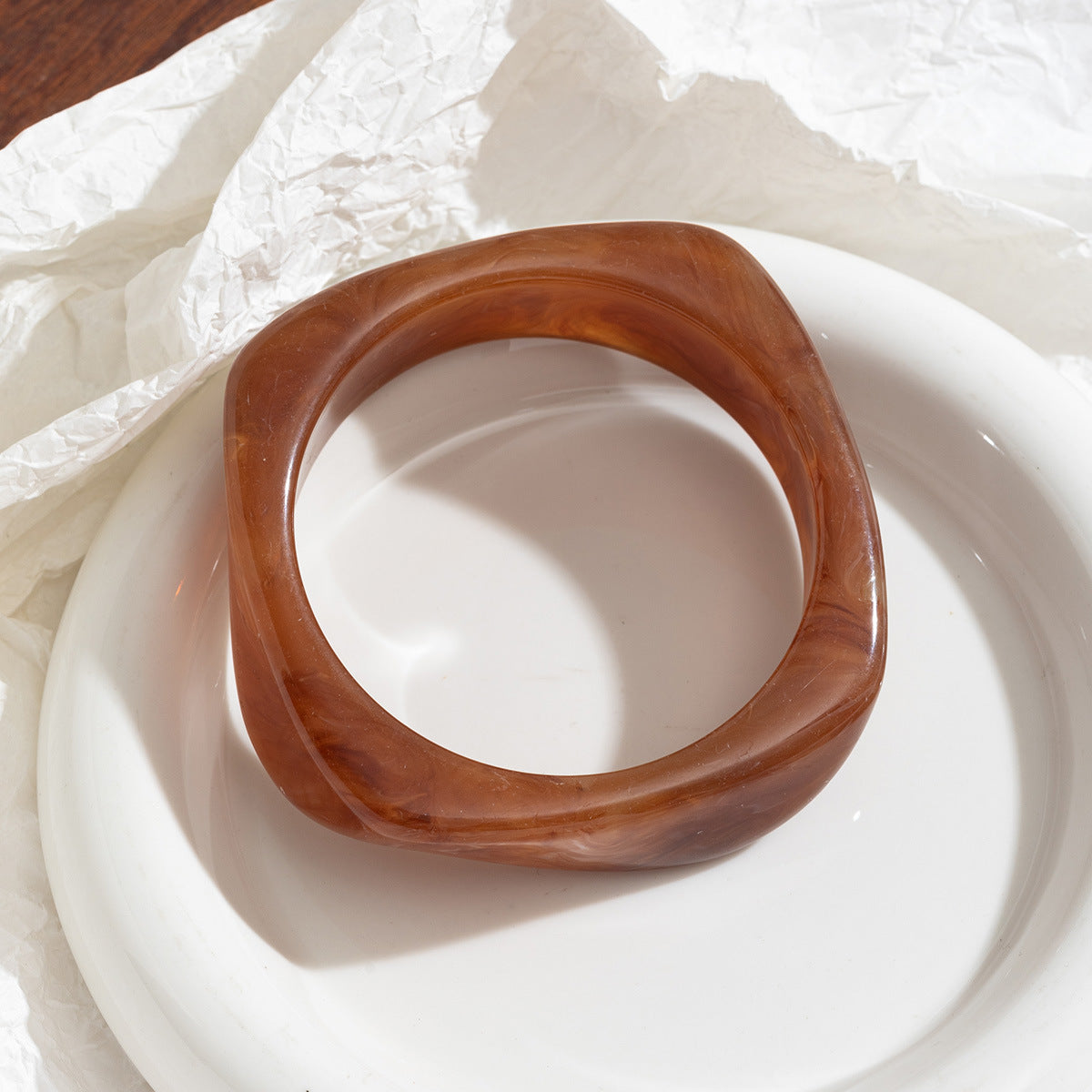 Women's Irregular Blooming Resin Curved Girlfriends Rings