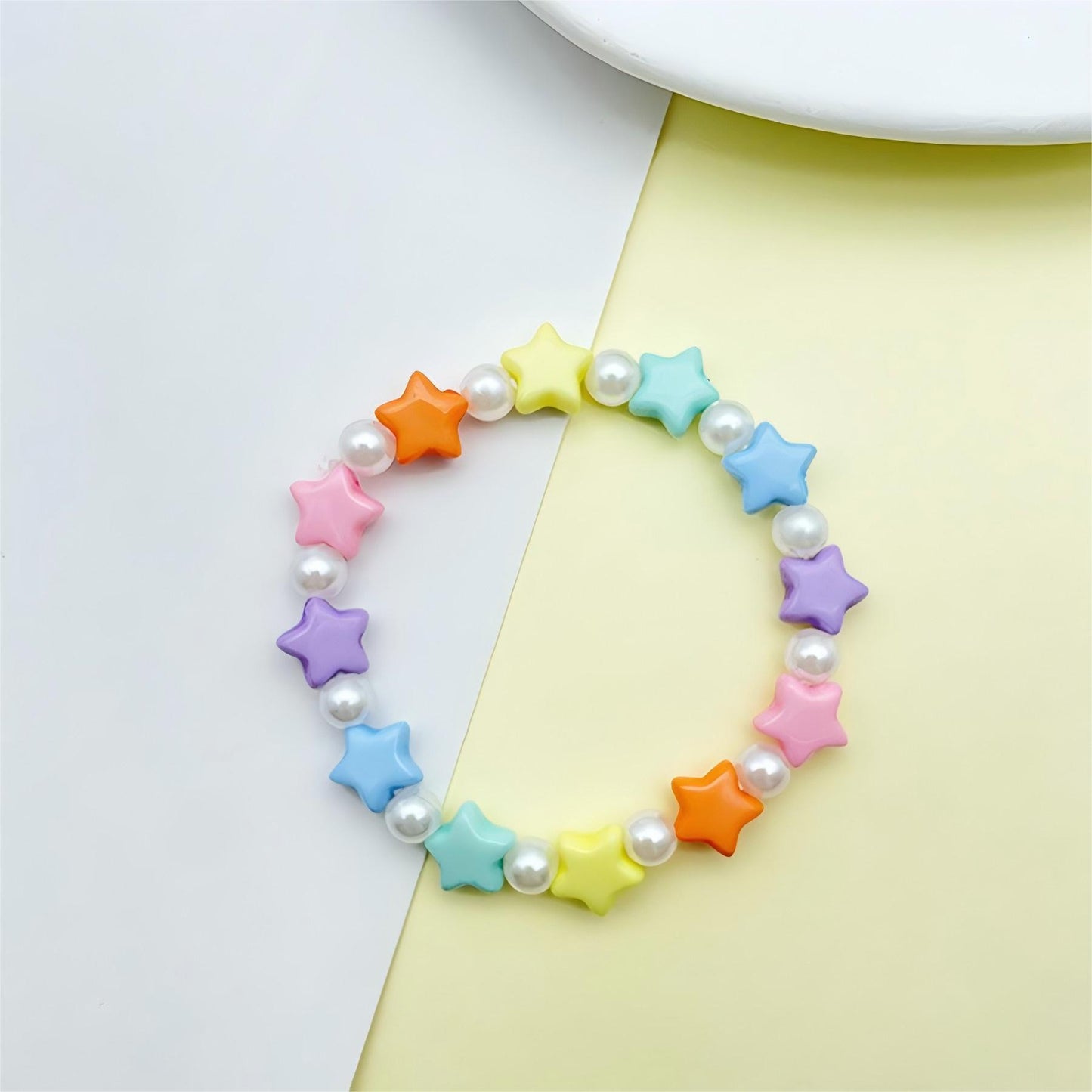 Children's Colorful Pearl Heart-shaped Beaded Cute Candy Accessories Stall Bracelets