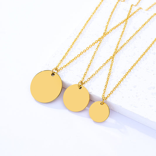 Steel Round Blank No Words Material Necklaces