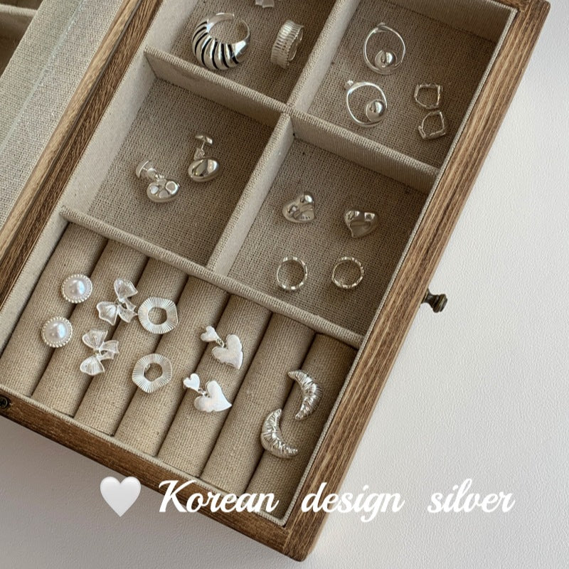 High-grade Sterling Sier Bow Love Heart Rings