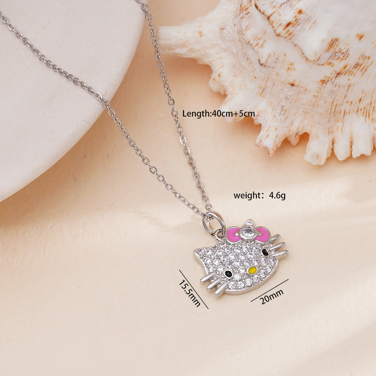 Design Cat Micro Inlaid Zircon Gold-plated Copper Jewelry Necklaces